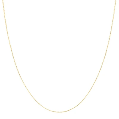 Yellow Gold Adjustable Cable Link Chain Necklace