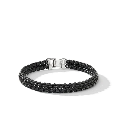 David Yurman Woven Box Chain Bracelet in Black - Large