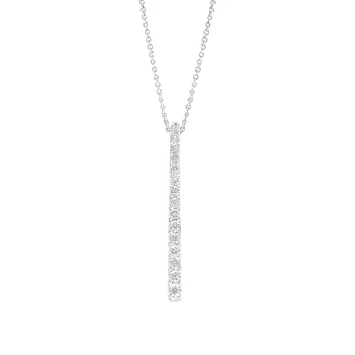 Diamond Vertical Bar Pendant Necklace 1/15ctw