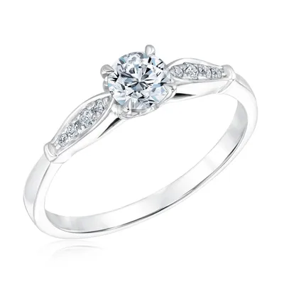 1/2ctw Round Diamond White Gold Engagement Ring