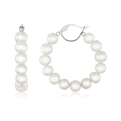 Freshwater Cultured Pearl Hoop Earrings