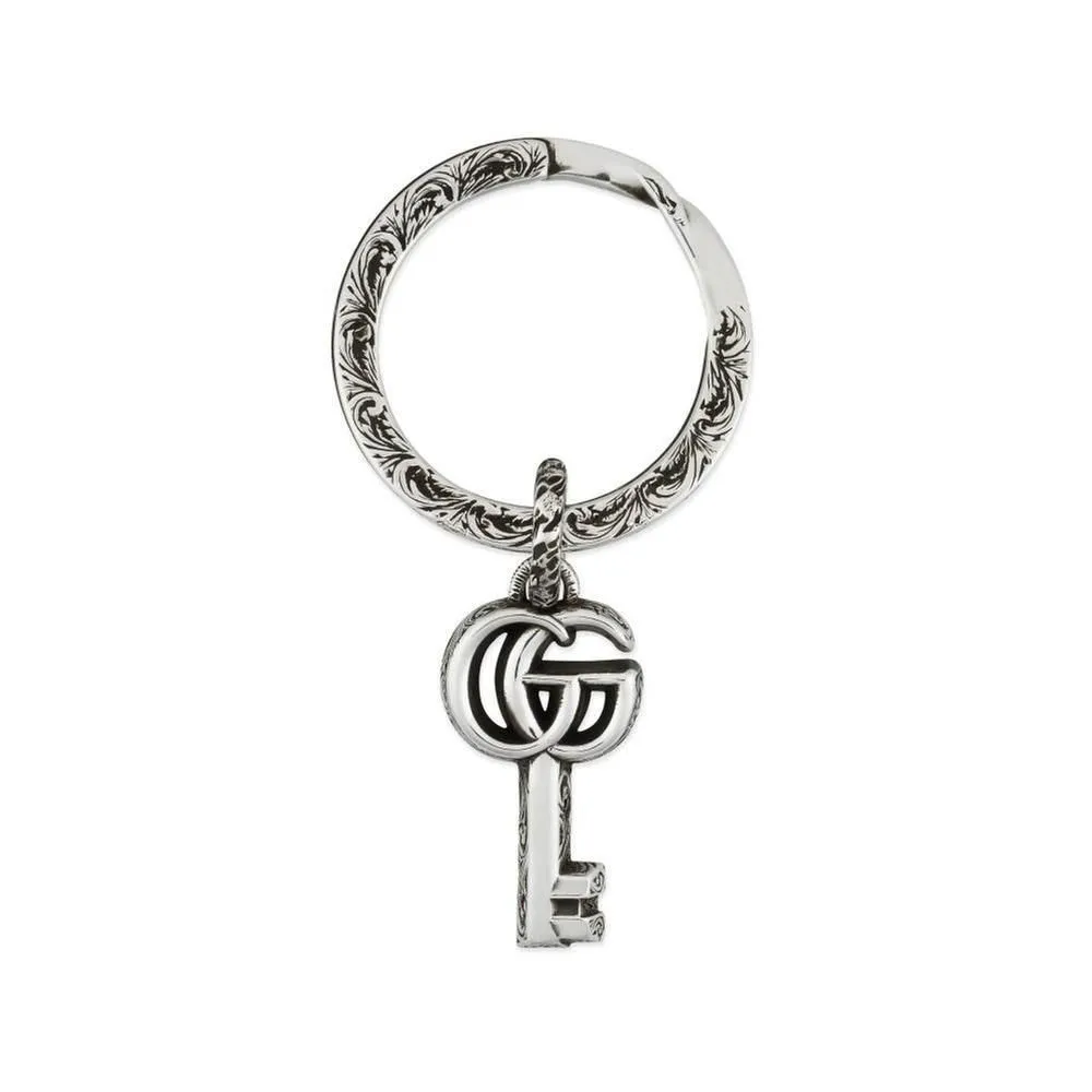 Gucci Aged Sterling Silver GG Marmont Keychain Bridge Street Town Centre