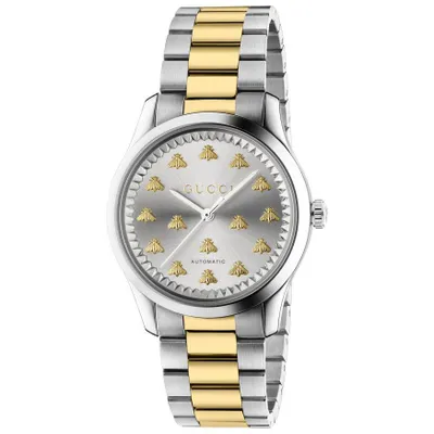 Gucci G-Timeless Silver-Tone Multi-Bee Dial Automatic Two-Tone Stainless Steel Watch | YA1264189