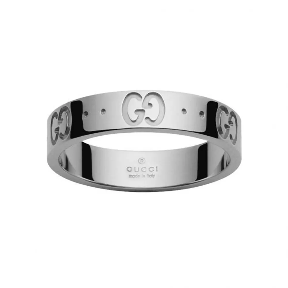 Gucci Icon Thin Band White Gold Ring