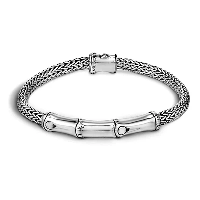 John Hardy Bamboo 4mm Station Bracelet in Sterling Silver - Medium