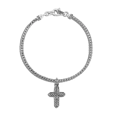 John Hardy Classic Chain Cross Charm Sterling Silver Bracelet