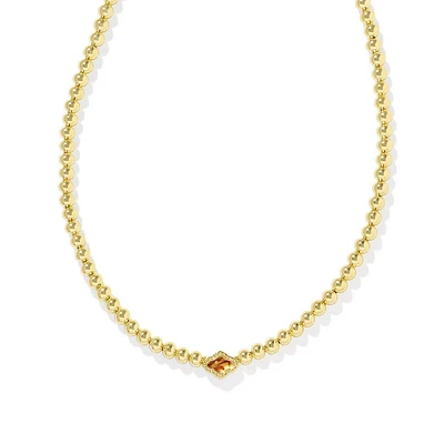 Kendra Scott Abbie Beaded Necklace in Marbled Amber Illusion