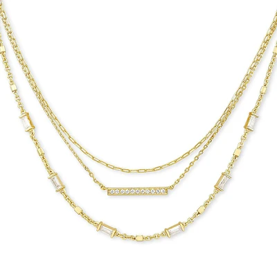 Kendra Scott Addison Triple Strand Necklace, Gold-Plated