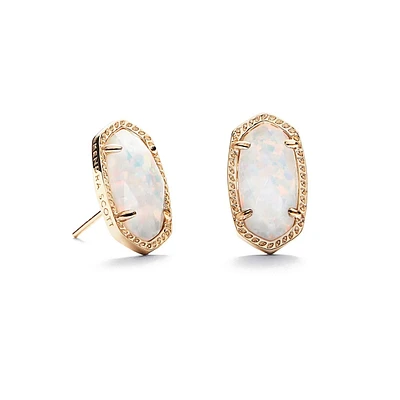 Kendra Scott Ellie Stud Earrings in White Kyocera Simulated Opal