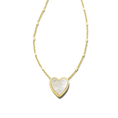 Kendra Scott Heart Pendant Necklace in Ivory Mother of Pearl