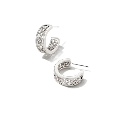 Kendra Scott Kelly Huggie Hoop Earrings, Rhodium-Plated