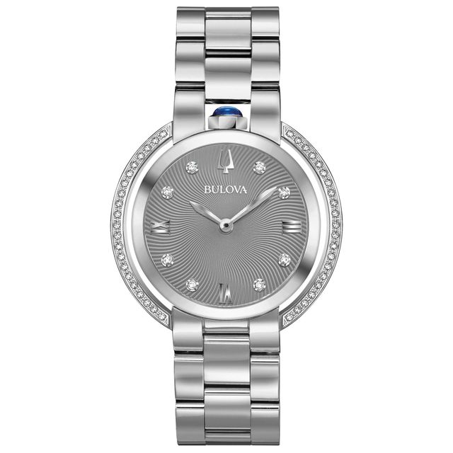 Ladies' Bulova Rubaiyat Diamond Stainless Steel Watch 96R219