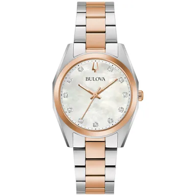 Ladies' Bulova Surveyor Diamond Two-Tone Watch | 31mm | 98P207