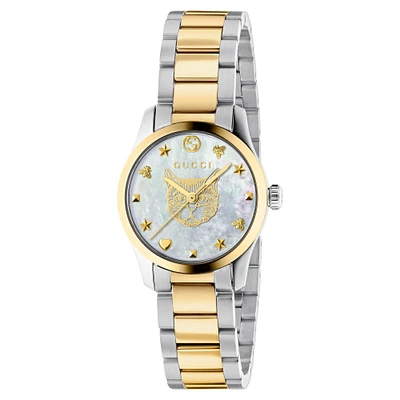 Ladies' Gucci G-Timeless Mother-of-Pearl Dial Two-Tone Watch YA1265012