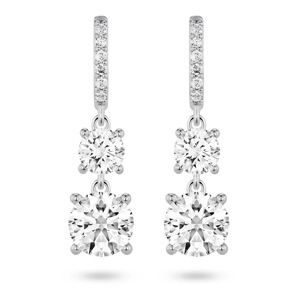 Lightbox 2ctw Lab Grown Diamond Halo White Gold Stud Earrings