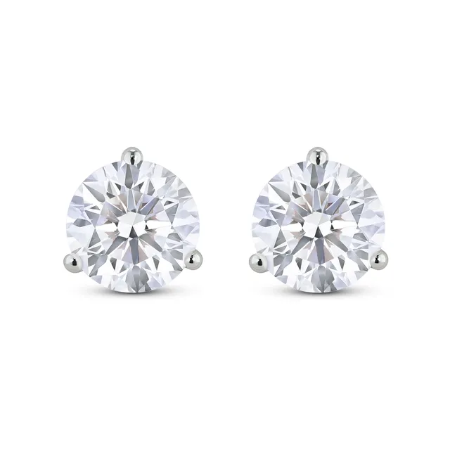 Lightbox 2-Carat Lab Grown Diamond Solitaire Stud Earrings in White/14K White Gold