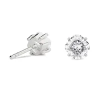 Lightbox 2ctw Lab Grown Diamond Halo White Gold Stud Earrings