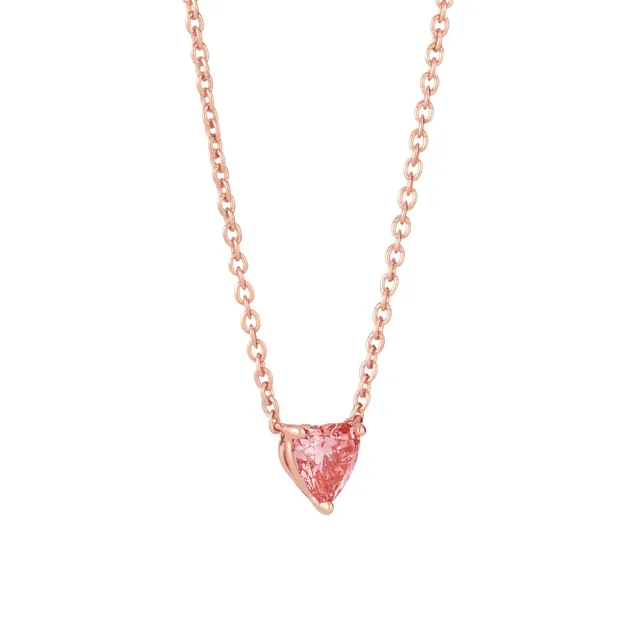 Lightbox 1-Carat Lab Grown Diamond Solitaire Necklace in Pink/14K Rose Gold