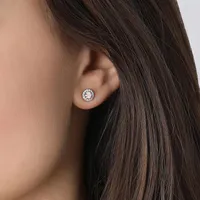 Lightbox 2ctw Lab Grown Diamond Halo White Gold Stud Earrings