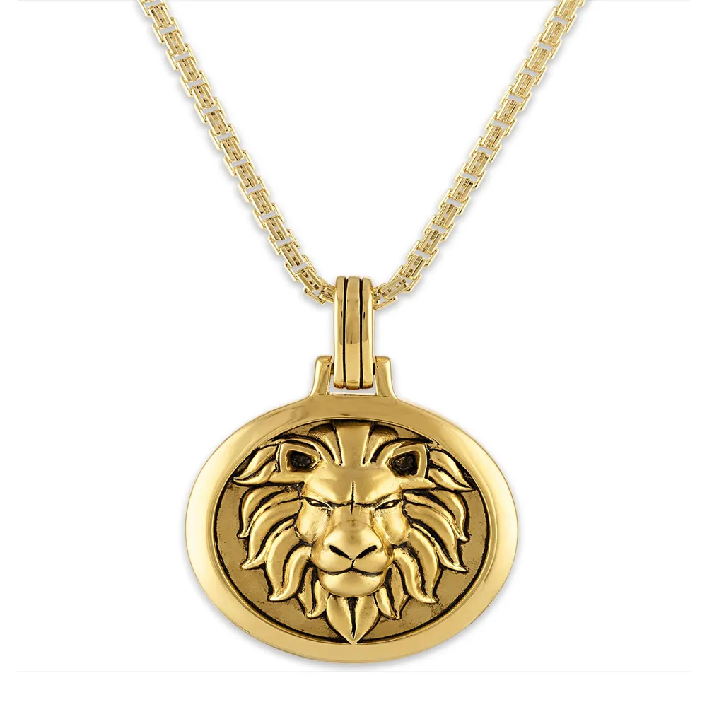 Buy M Men Style Personalized Lion Head Silver, Black Stainless Steel Pendant  Necklace Online at Best Prices in India - JioMart.