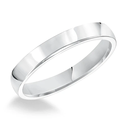 10k White Gold 3mm Super Low Dome Wedding Band