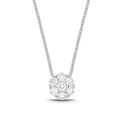 Mémoire Diamond Floral Pendant Necklace 1/2ctw
