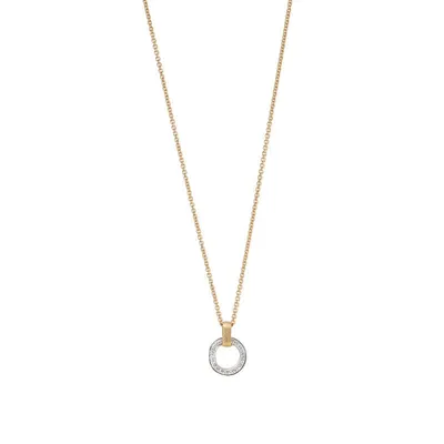Marco Bicego 1/8ctw Diamond Two-Tone Gold Flat Link Necklace | Jaipur Link Collection