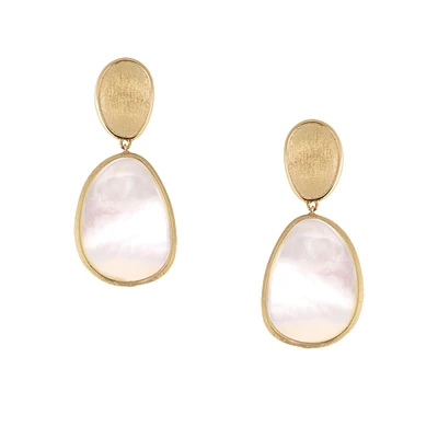 Marco Bicego Yellow Gold Mother-of-Pearl Drop Earrings | Lunaria Collection