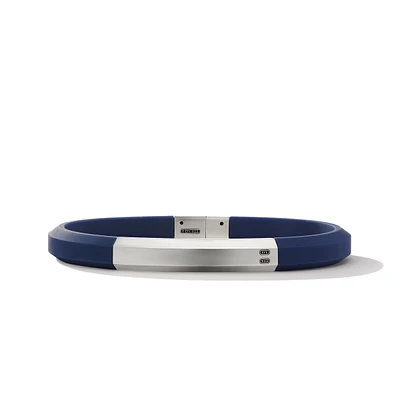 Men's David Yurman Streamline ID Blue Rubber Bracelet - Medium