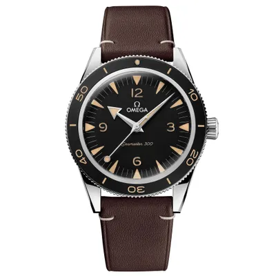 OMEGA Seamaster 300 Co-Axial Master Chronometer Brown Leather Strap Watch | 41mm | O23432412101001