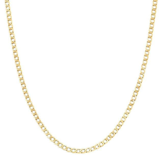 Yellow Gold Semi-Solid Curb Chain Necklace 4.3mm