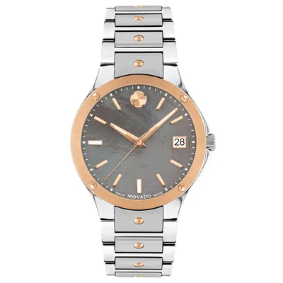 Movado SE Grey Mother-of-Pearl Dial Two-Tone Watch | 32mm | 0607705