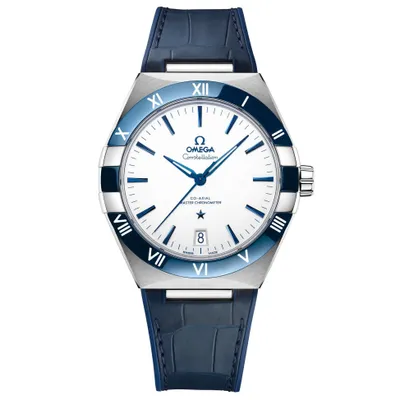 OMEGA Constellation Co-Axial Master Chronometer Blue Leather Strap Watch | White Dial | 41mm | O13133412104001