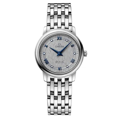 OMEGA De Ville Prestige Quartz Grey Diamond Dial Stainless Steel Watch | 27.4mm | O42410276056002