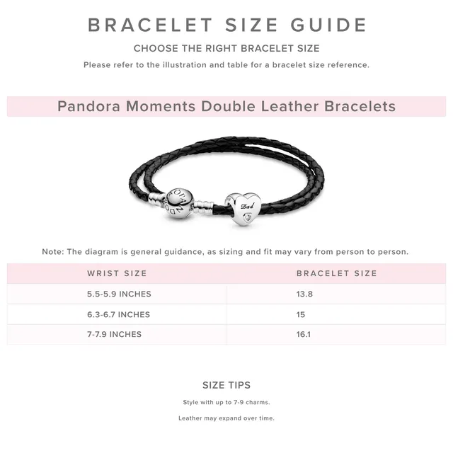 Pandora leather braided double bracelet w/charms!!