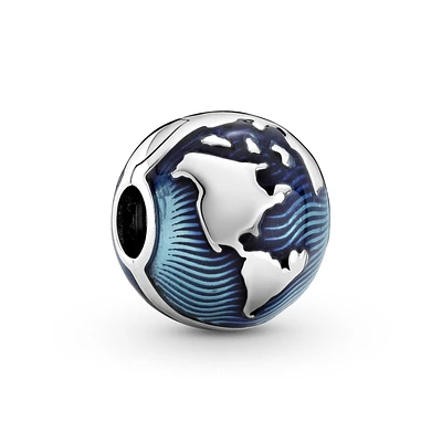 Pandora Blue Globe Clip Charm