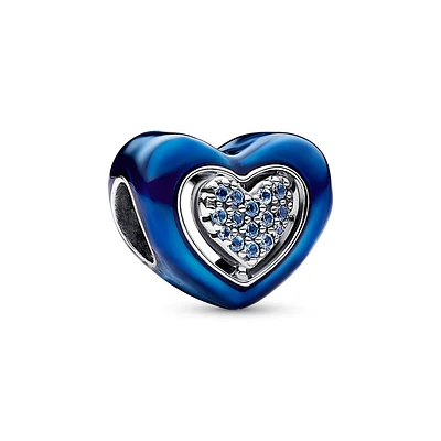 Pandora Blue Spinnable Heart Charm