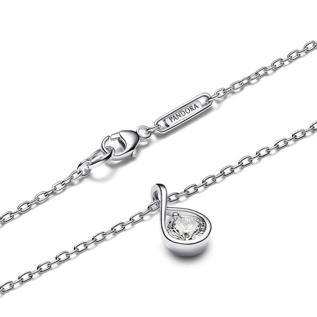 PANDORA Infinite Lab-Grown Diamond Double Chain Collier Necklace 0.75 Ct Tw 14K Gold, in Clear, Size 40