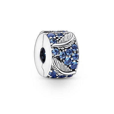 Pandora Curved Feather & Pavé Clip Charm