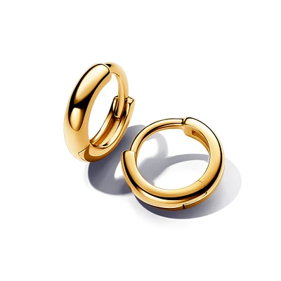 Pandora Essence Round Huggie Gold-Plated Hoop Earrings