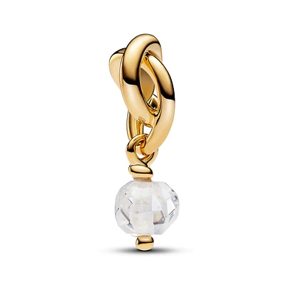 Pandora Faceted Clear Eternity Circle Gold-Plated Dangle Charm