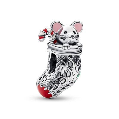 Pandora Festive Mouse & Stocking Charm