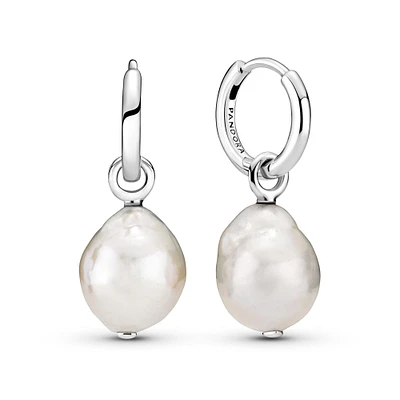 Pandora Freshwater Cultured Baroque Pearl Hoop Earrings