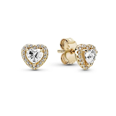 Pandora Gold Elevated Heart Stud Earrings