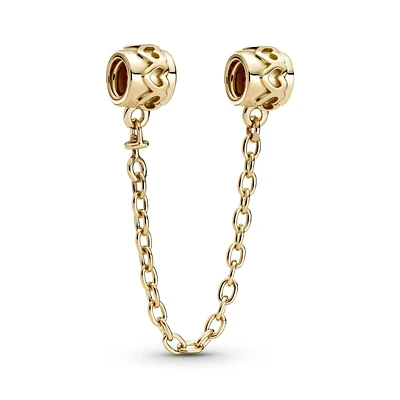 Pandora Gold Hearts Safety Chain Charm