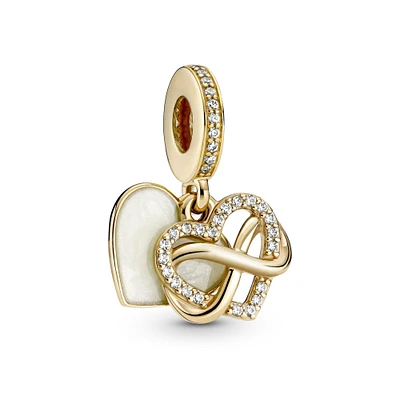 Pandora Gold Sparkling Infinity Heart Dangle Charm