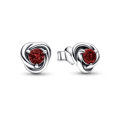 Pandora January Red Eternity Circle Stud Earrings