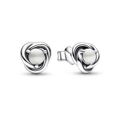 Pandora June White Eternity Circle Stud Earrings