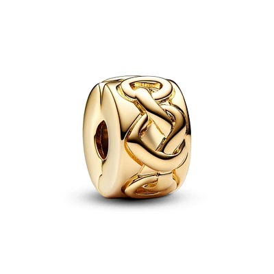 Pandora Knotted Hearts Clip Gold-Plated Charm