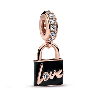 Pandora Love Padlock Dangle Charm | Rose Gold-Plated